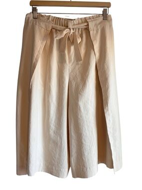 Issey Miyake Wide Leg Tie-Waist Linen Blend culottes size M excellent condition